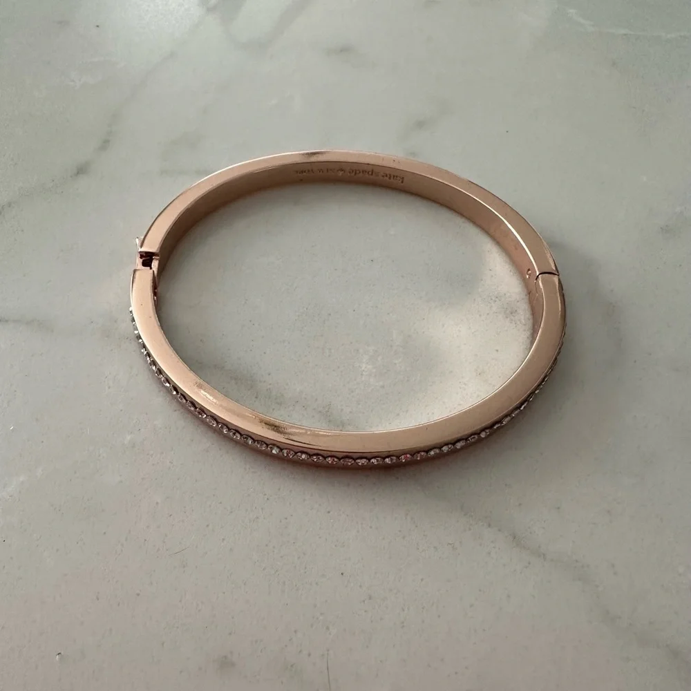 Kate Spade Rose Gold Ring It Up Pave Bangle Worn Once - Picture 3 of 6